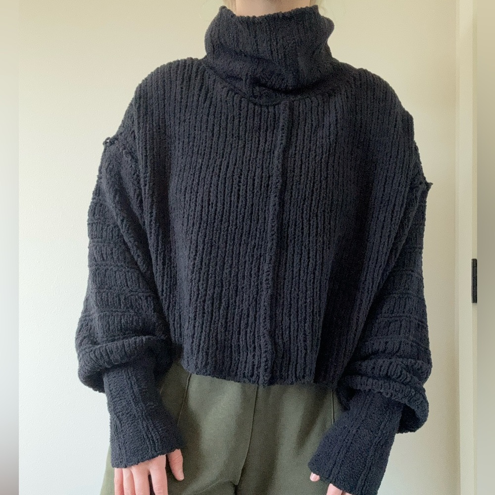 Black Oversized Free People Sweater
